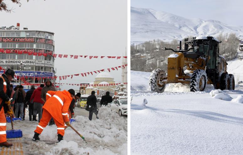 Büyükşehir'den karla mücadele çalışmaları…