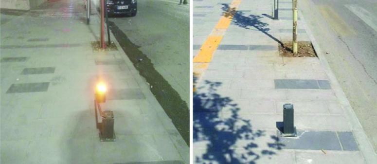 İskele Caddesi'ndeki aydınlatma  direkleri bakım bekliyor