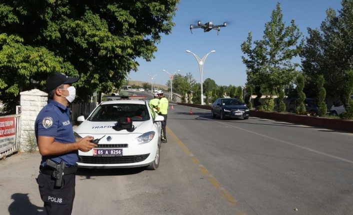 Erciş’te droneli trafik denetim