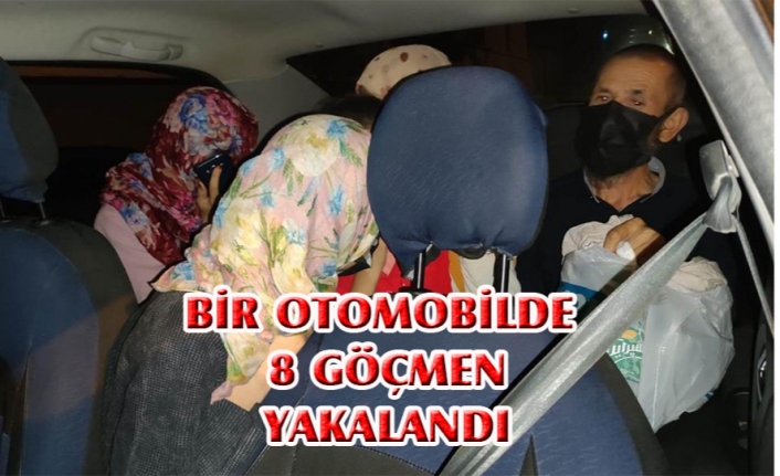 İpekyolu'nda bir otomobilde 8 göçmen yakalandı