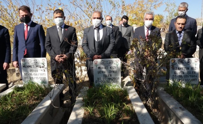 Depremde hayatını kaybedenler mezarları başında anıldı