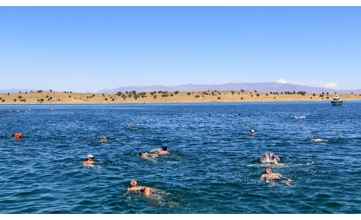 Yüzme festivalinde Adır Adası'na yüzüldü
