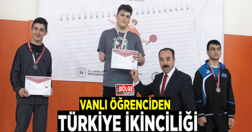 Vanlı öğrenciden Türkiye ikinciliği