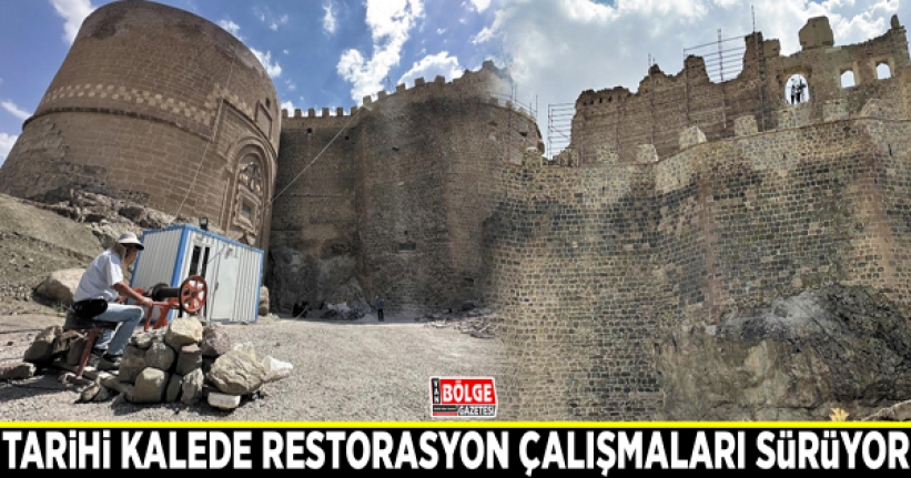 Tarihi kalede restorasyon çalışmaları sürüyor