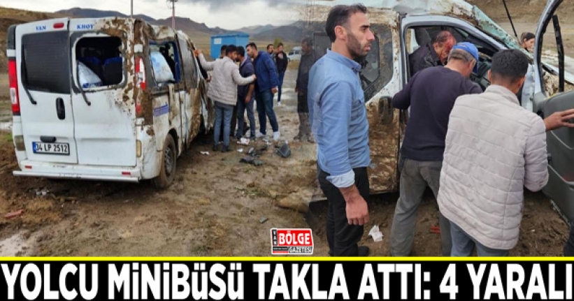 Özalp'ta yolcu minibüsü takla attı: 4 yaralı
