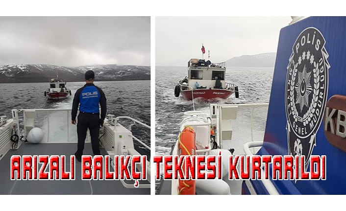 Deniz polisleri, arızalı balıkçı teknesini kurtardı