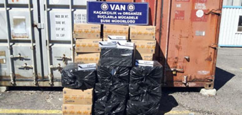 Çaldıran ilçesinde 14 bin 800 paket kaçak sigara ele geçirildi