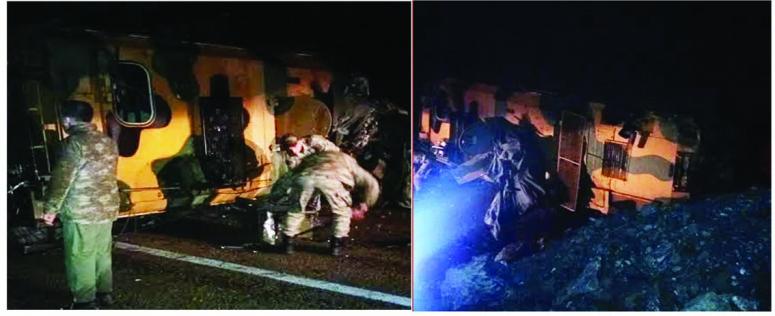 Van'da askeri araç devrildi: 3 asker yaralı 