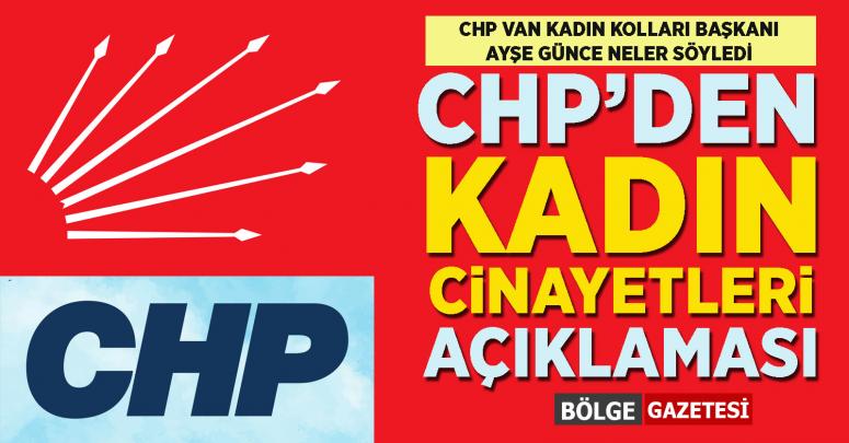 CHP Van Kadın Kolları'ndan, kadın cinayetleri açıklaması