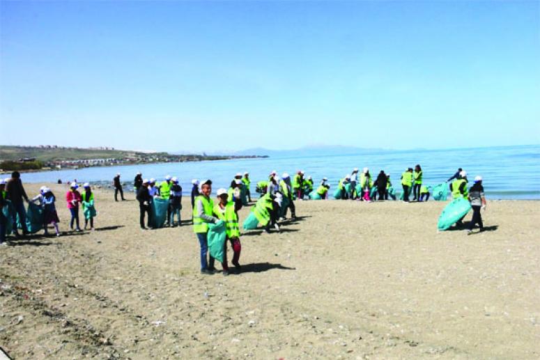Edremit'teki Van Gölü sahilleri temizlendi 