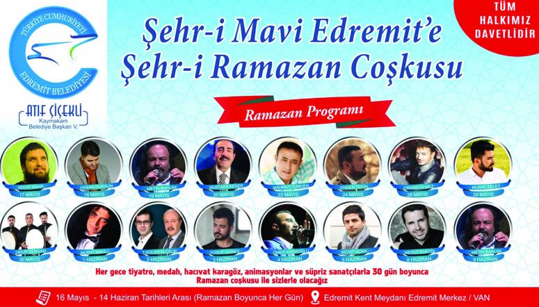 Ünlü sanatçılar Ramazan'da Edremit'e geliyor