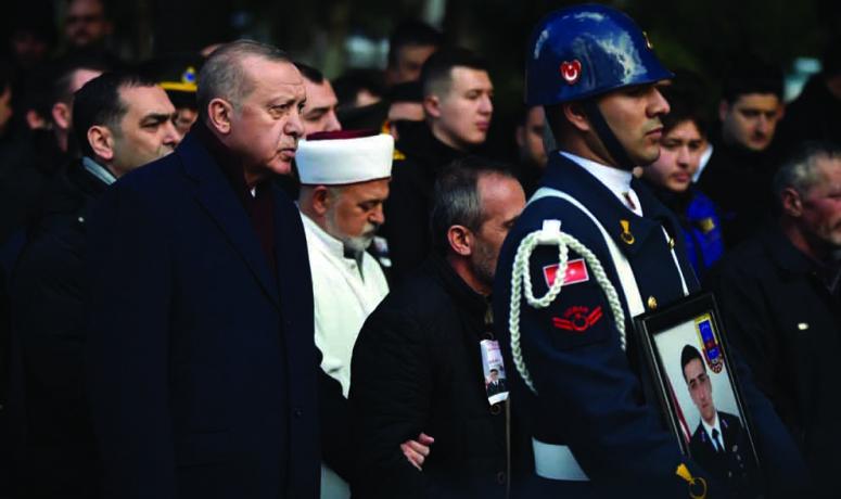 Erdoğan, çığ şehidinin cenaze törenine katıldı