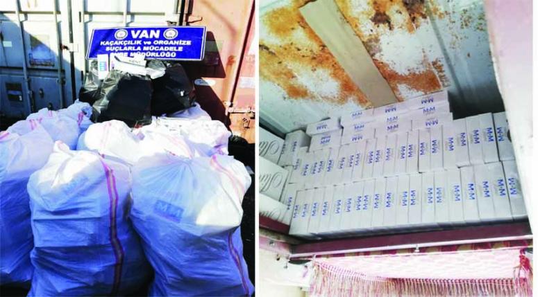 Van'da 15 bin paket kaçak sigara ele geçirildi 