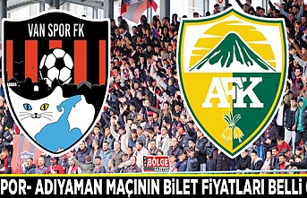 Vanspor- Adıyaman FK maçının bilet fiyatları belli oldu