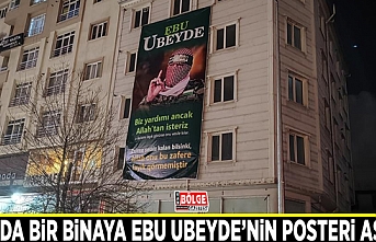 Van'da bir binaya Ebu Ubeyde’nin posteri asıldı
