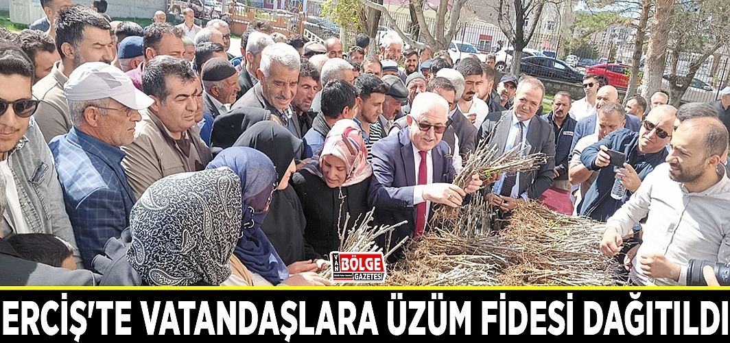 Erciş'te vatandaşlara üzüm fidesi dağıtıldı