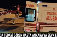 Van'da tedavi gören hasta Ankara'ya sevk edildi