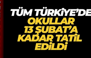Tüm Türkiye'de okullar 13 Şubat'a kadar...
