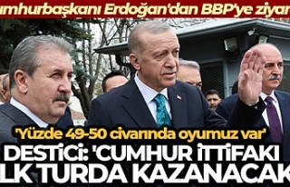 Cumhurbaşkanı Erdoğan, BBP Genel Başkanı Destici'yi...