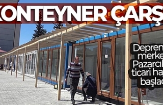 Depremin merkezi Pazarcık'ta ticari hayat konteyner...