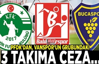 PFDK'dan, Vanspor'un grubundaki 3 takıma...