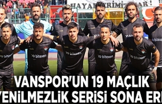 Vanspor'un 19 maçlık yenilmezlik serisi sona...
