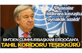 BM'den Cumhurbaşkanı Erdoğan'a tahıl...