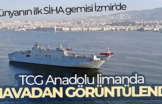 Dünyanın ilk SİHA gemisi İzmir'de: TCG Anadolu...