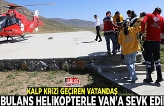 Kalp krizi geçiren vatandaş ambulans helikopterle...