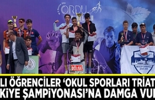 Vanlı öğrenciler ‘Okul Sporları Triatlon Türkiye...