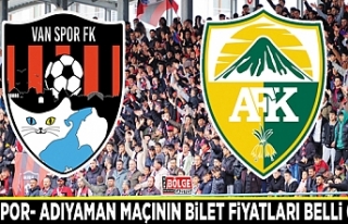Vanspor- Adıyaman FK maçının bilet fiyatları...