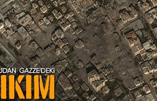 Gazze'deki savaş yıkımının uydu görüntüleri...