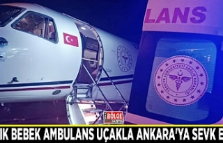 Van'da 3 aylık bebek ambulans uçakla Ankara'ya...