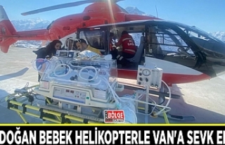 Yenidoğan bebek helikopterle Van'a sevk edildi