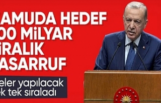 Cumhurbaşkanı Erdoğan: Kamuda 100 milyar liralık...