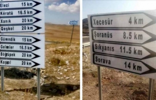Başkale'de Türkçe-Kürtçe yön tabelaları yenilendi