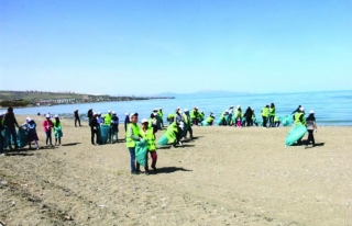 Edremit'teki Van Gölü sahilleri temizlendi 