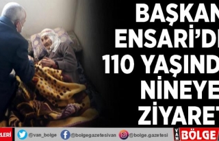 Başkan Ensari'den 110 yaşındaki nineye ziyaret