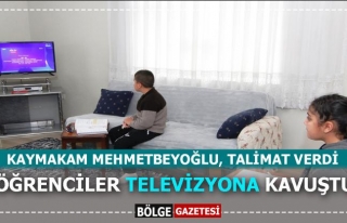 Kaymakam Mehmetbeyoğlu'ndan öğrencilere televizyon