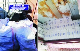 Van'da 15 bin paket kaçak sigara ele geçirildi 