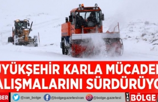 Büyükşehir Belediyesi karla mücadele çalışmalarını...