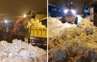 Tuşba'da geceli-gündüzlü karla mücadele…