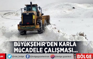 Büyükşehir'den karla mücadele çalışması...