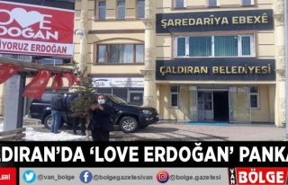 Çaldıran'da 'Love Erdoğan' pankartı