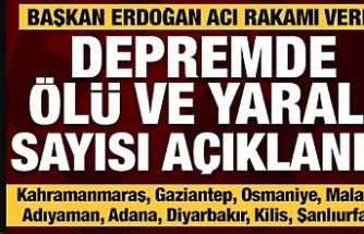 Kahramanmaraş'ta deprem: Erdoğan hayatını kaybedenlerin sayısını açıkladı