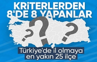 Türkiye'de il olmaya aday ilk 25 ilçe belirlendi