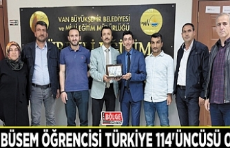 Van BÜSEM öğrencisi Türkiye 114'üncüsü oldu