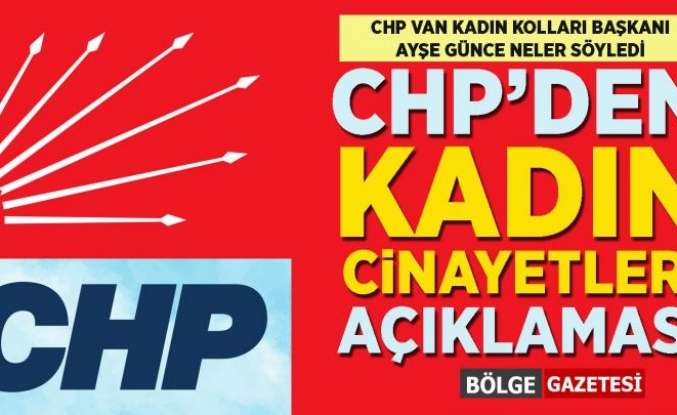 CHP Van Kadın Kolları'ndan, kadın cinayetleri açıklaması